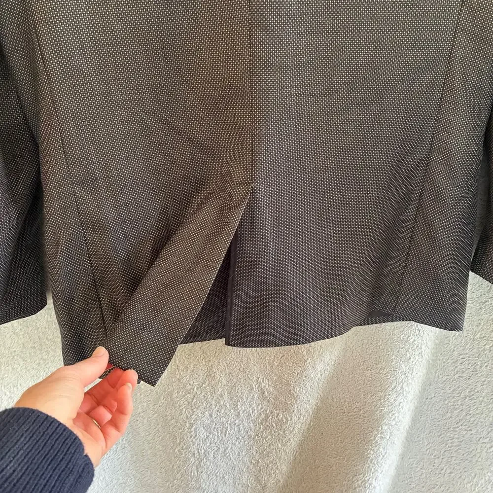 John Varvatos‎ USA Blazer Sport Coat 38R Wool Polka Dot Black Gray Half Lined
